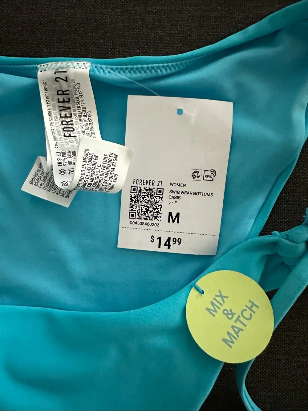 Forever 21 Turquoise Tie-Side Bikini Set